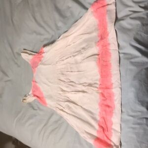 Free People neon pink and cream dress